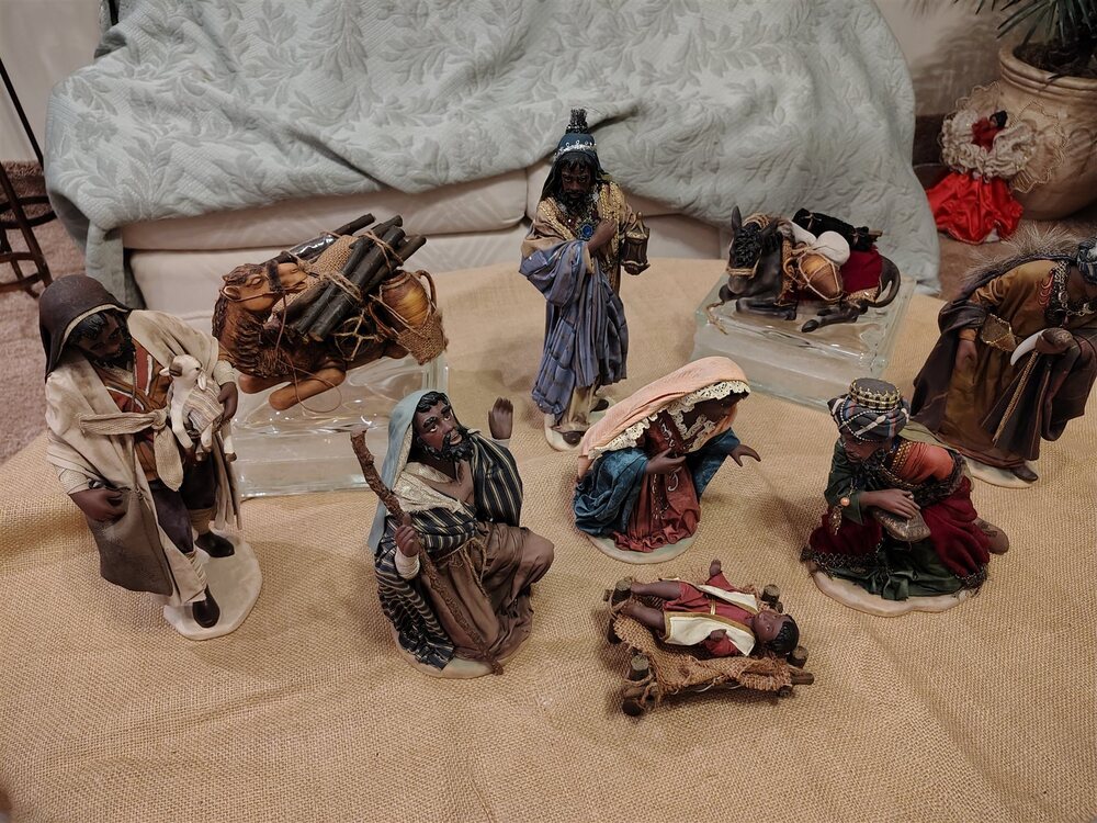 Large Nativity Set Figurines Holy Family Wise Men Shepherds Camel
